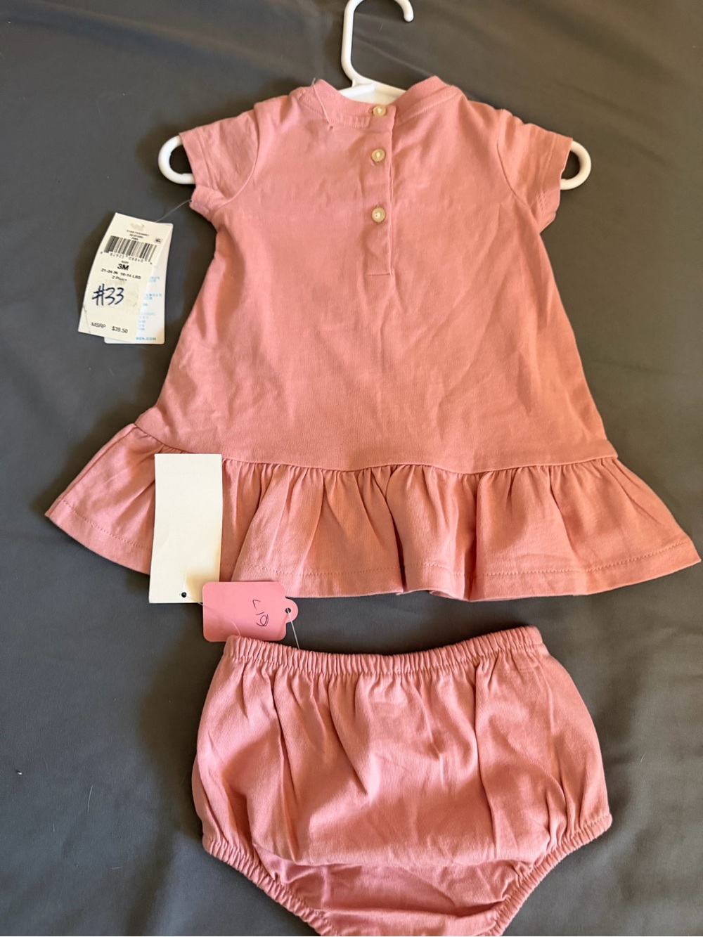 POLO Pink Ruffle Baby Dress Set - Picture 8 of 8